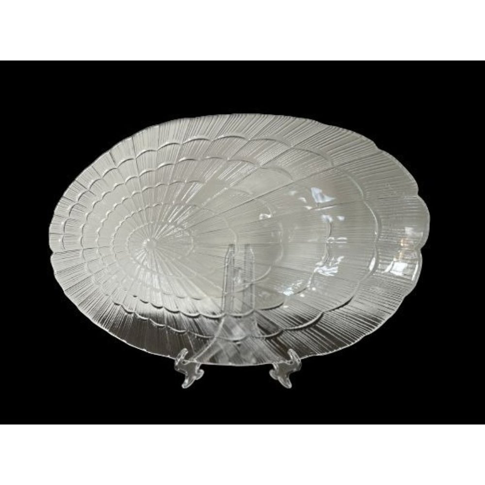 Set of 3 Pasabache Glass Seashell Plates 12" x 9"